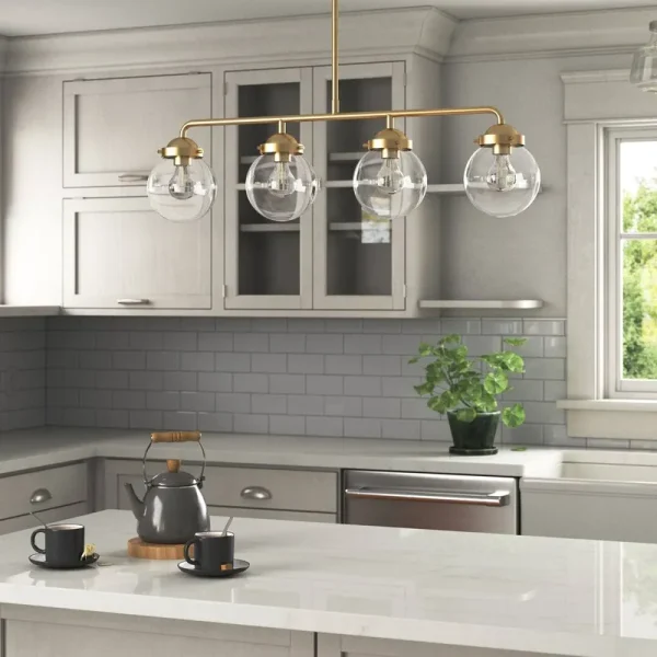 BRAX 4 - Light Kitchen Island Linear Pendant Latitude Run Finish: Brushed Gold