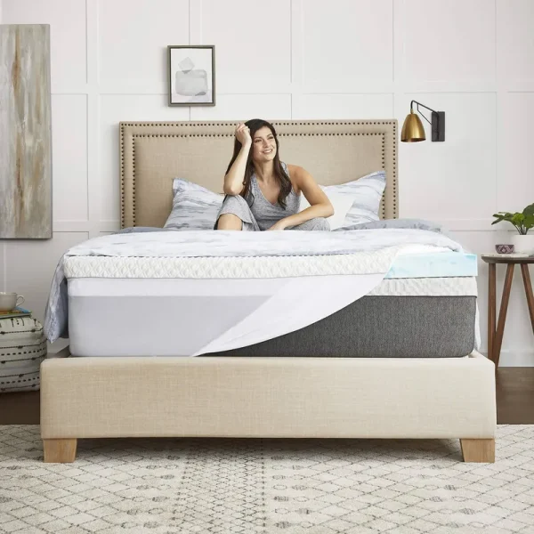Sealy 3" SealyChill Gel Memory Foam Mattress Topper, King, White