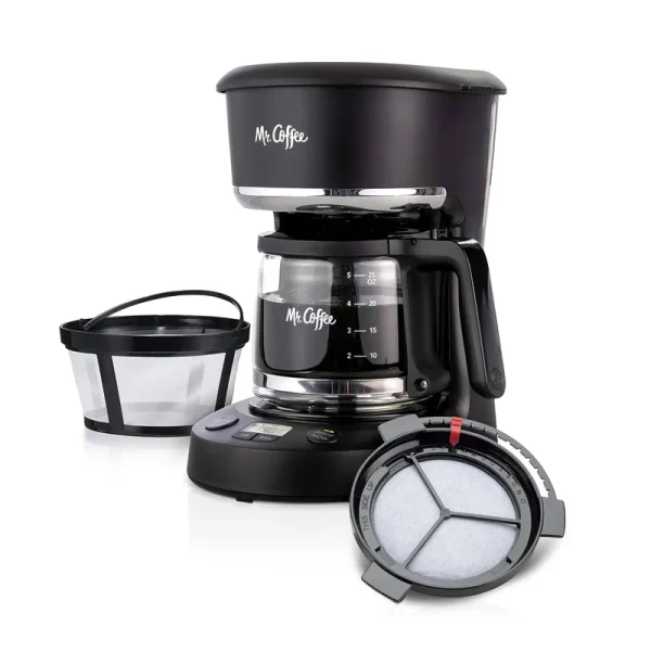Mr. Coffee 5 Cup Programmable 25 oz Mini with Water Filtration Black