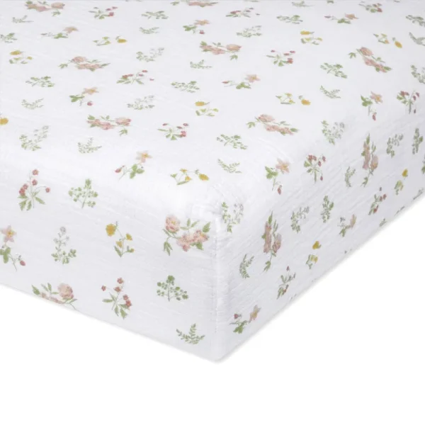 Aden + Anais Essentials Cotton Muslin Crib Sheet in Country Floral