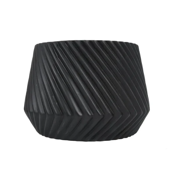 Better Homes & Gardens Ceramic Ridge Planter - Black - 6 in