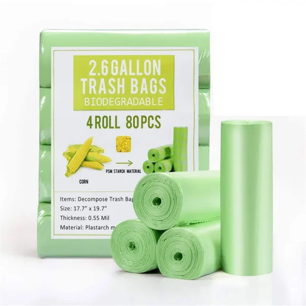 Small Garbage Bags 2.6 Gallon Biodegradable Trash Bags for Bathroom Office, Recycling Eco-Friendly Trash Can Liner with Strong Tear & Leak Resistant