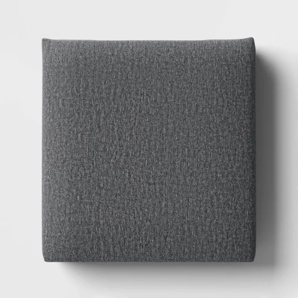 24"x22" Solid Woven Outdoor Deep Seat Cushion Charcoal - Threshold