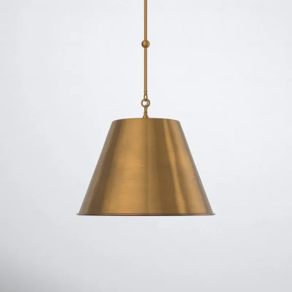 Presley 1 - Light Single Empire Pendant Birch Lane Finish: Warm Brass, Size: 8.5" H x 12" W x 12" D