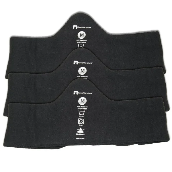 More of Me to Love 100% Pure Bamboo Cotton Bra Liner (Black, 3-Pk, M) - Wicking, Antibacterial, Odor-Proof