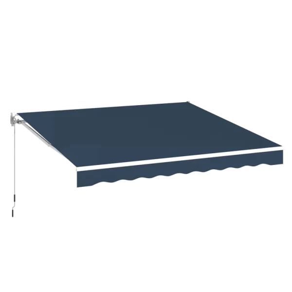 AECOJOY 13'×8' Manual Retractable Awning Sun Shade, Patio Awning Canopy