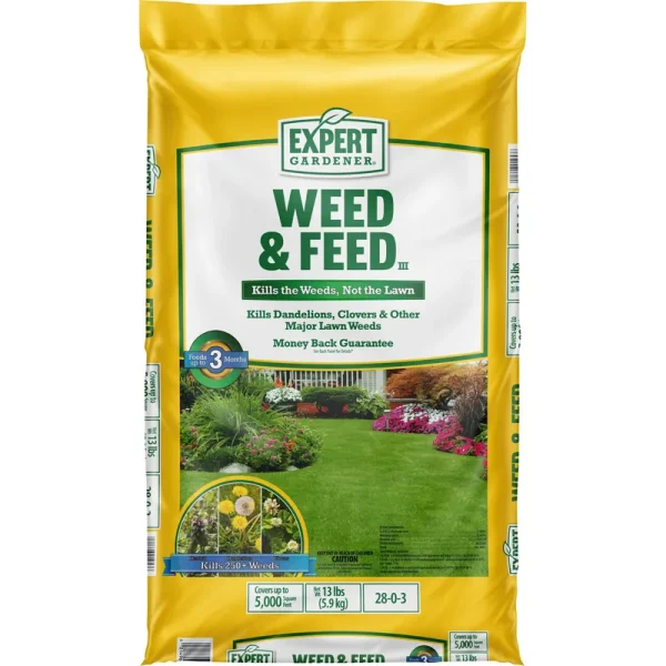 Expert Gardener Weed and Feed Fertilizer 28-0-3, 13.2 lb. Covers Up to 5,000 Sq. ft.