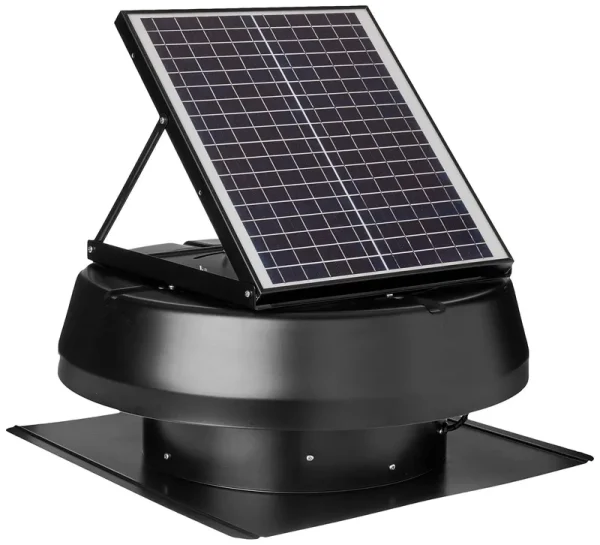 iLiving ILG8SF301 Smart Solar Attic 14" Round Exhaust Fan - Black