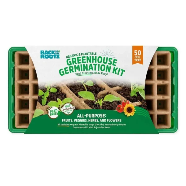 Back to The Roots 50 Cell Organic & Plantable Greenhouse Germination Kit All Purpose