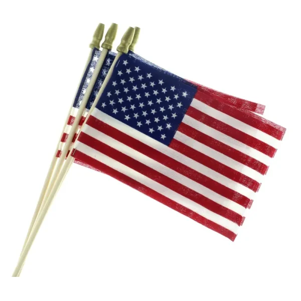 4" x 6" U.S. Betsy Stick Flags, 4-Pack