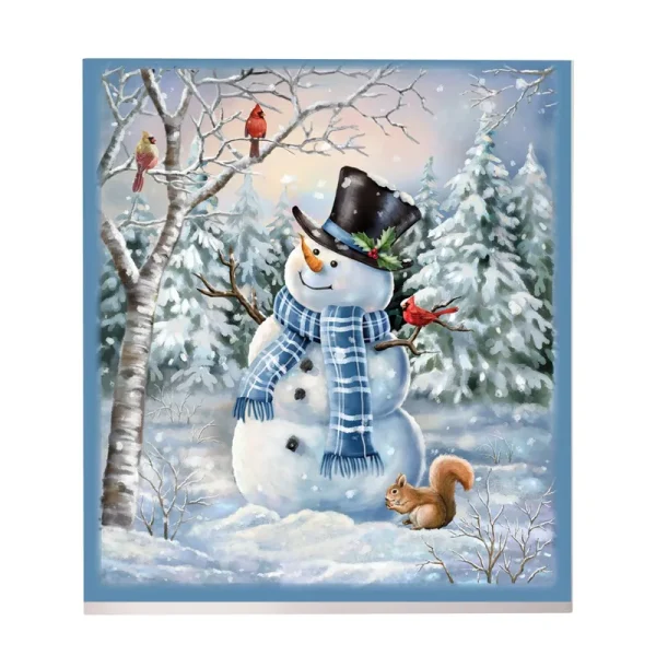 Collections Etc Winter Snowman and Woodland Creatures Kitchen Dishwasher Magnet - Festive Holiday Decoration, Standard