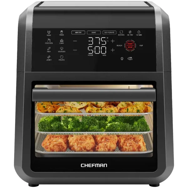 Chefman Air Fryer Oven - 12-Quart 6-in-1 Multi Function, Digital Timer and Touchscreen, Black