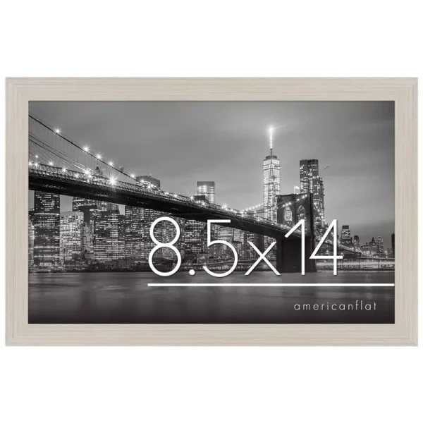 Americanflat 8.5x14 Picture Frame in Light Wood - Engineered Wood with Shatter Resistant Glass - Horizontal and Vertical Formats for Wall