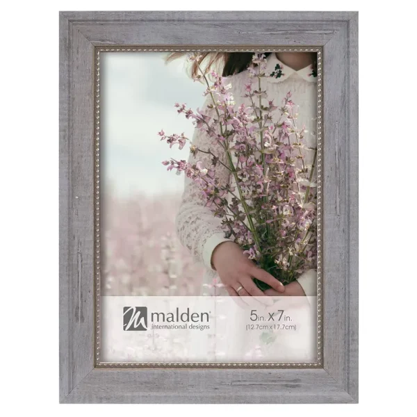 MARIN-GREY Winner Bead Trim 5x7 Frame by Malden
