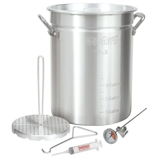 Barbour 3025 30 Qt Turkey Fryer With Rack - Silver