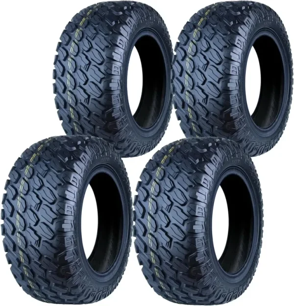 Set 4 WOLF PACK 23X10.5 - 12 Golf Cart Tires Non - Directional Tubeless Tire Multi - Terrain Tire with Superior Traction and Mud - Resistant Self - Cleaning Tread Design for Long - Lasting Performance
