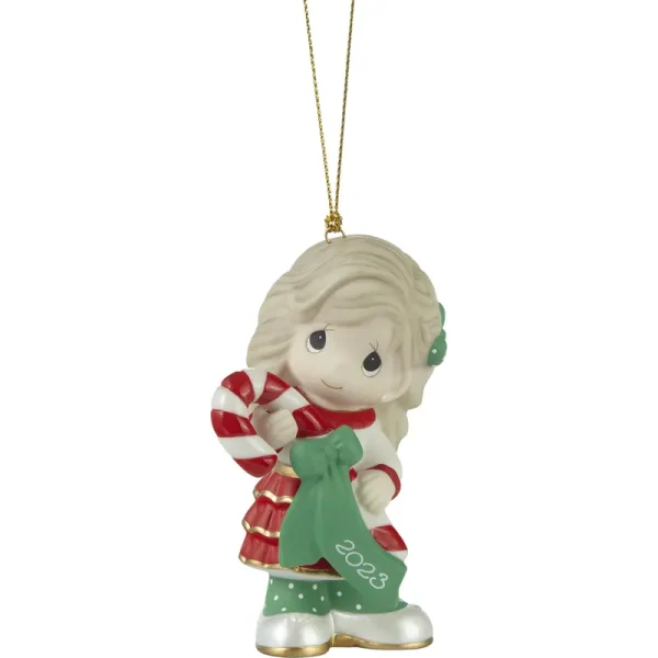 Precious Moments Sweet Christmas Wishes 2023 Dated Girl Ornament