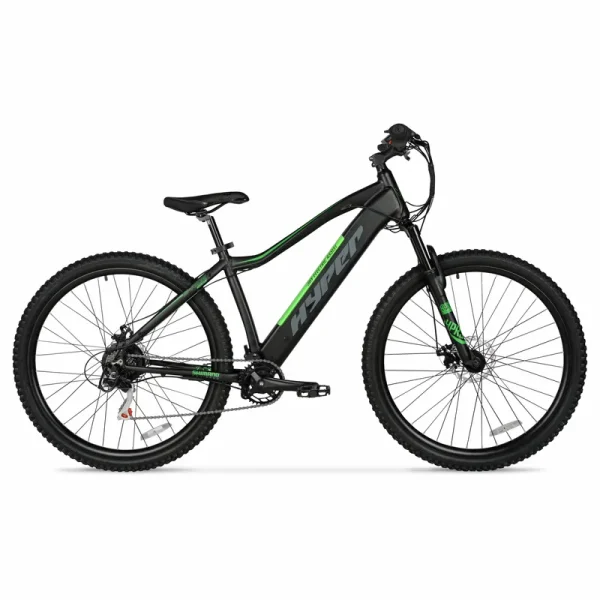 29" Hyper Bicycles 36V Class 2 Electric Mountain Bike for Adults, 350W E - Bike Motor, Black