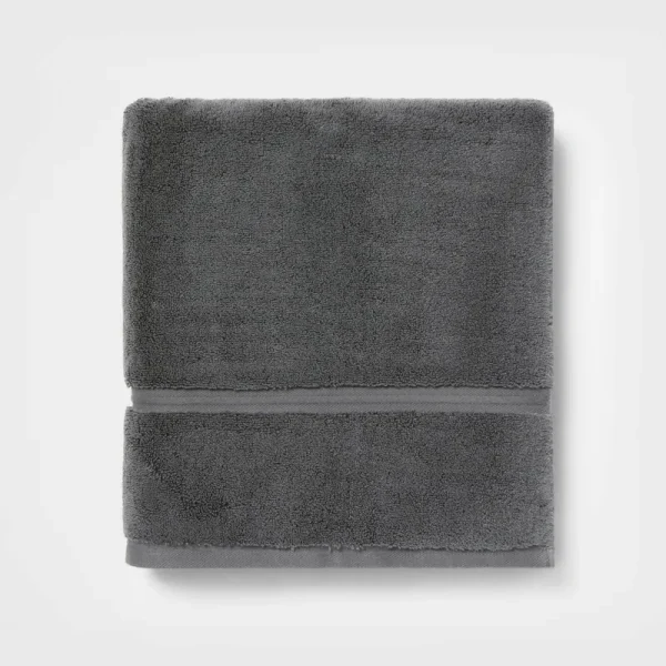 Spa Plush Bath Towel Dark Gray - Threshold