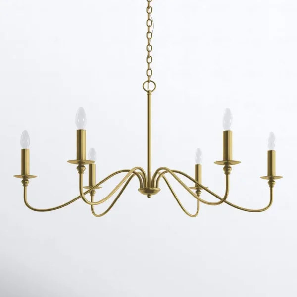 Ableton 6 - Light Candle Style Classic / Traditional Chandelier Birch Lane Finish: Brass, Size: 25" H x 48" W x 48" D