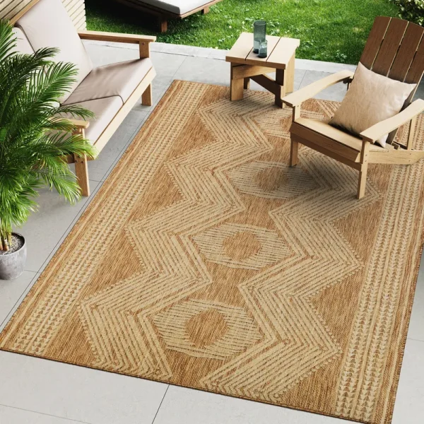 nuLOOM Ranya Tribal Dark Gray 8 ft. x 10 ft. Indoor/Outdoor Area Rug