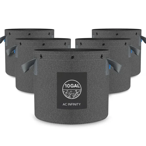 AC Infinity - Heavy Duty Fabric Pots, 10 Gallon (5 Pack)