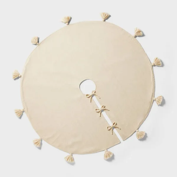 Threshold Designed w/STUDIO McGee Tassel Christmas Tree Skirt Cream - Threshold Designed with Studio McGee