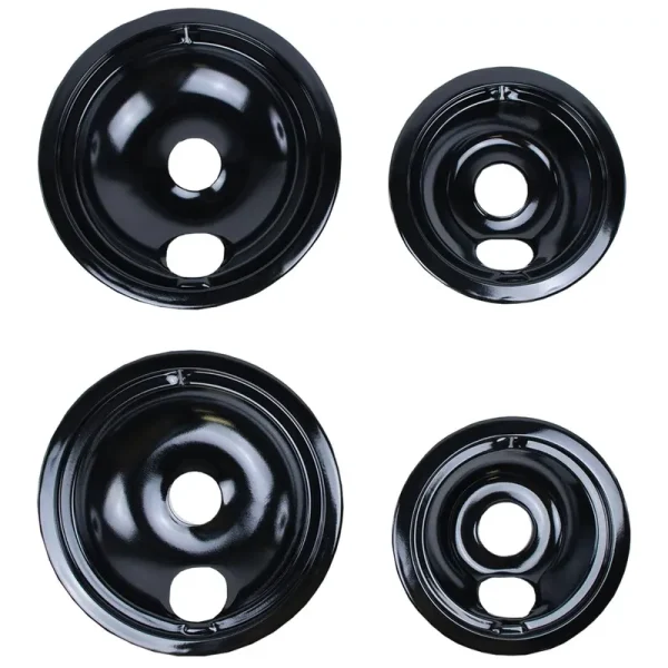 Certified Appliance Accessories 50002-b Black Porcelain Style B 2 Large 8 inch & 2 Small 6 inch Replacement Drip Bowls for GE & Hotpoint Electric