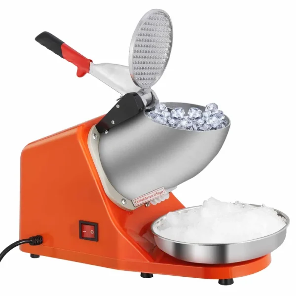 Super Deal Upgraded 300W Electric Ice Shaver Ice Shaved Machine Snow Cone Maker 145 lbs (Orange)