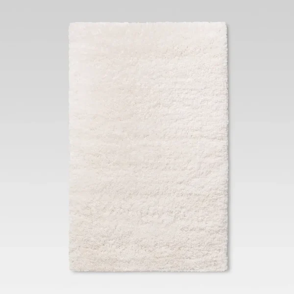 2'6"x3'10" Plush Shag Washable Accent Rug Cream - Room Essentials