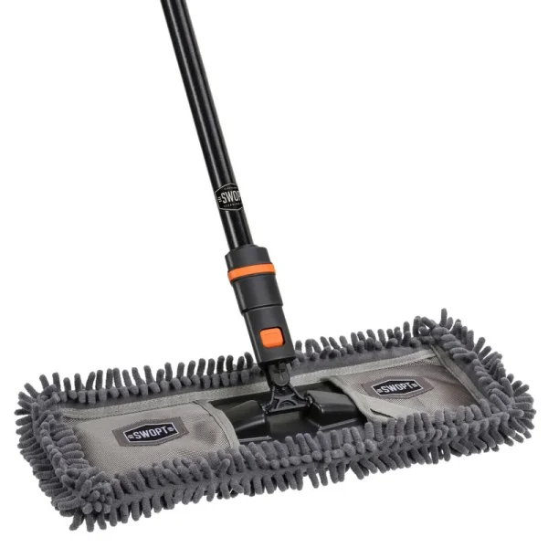 Value Pack: SWOPT 18" Dust Mop 60" Steel Handle Additional 18" Microfiber Refill Handle Interchangeable with Other SWOPT Products Picks