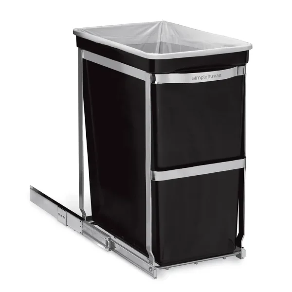simplehuman 30 Liter / 8 Gallon Under Counter Kitchen Cabinet Pull-Out Trash Can