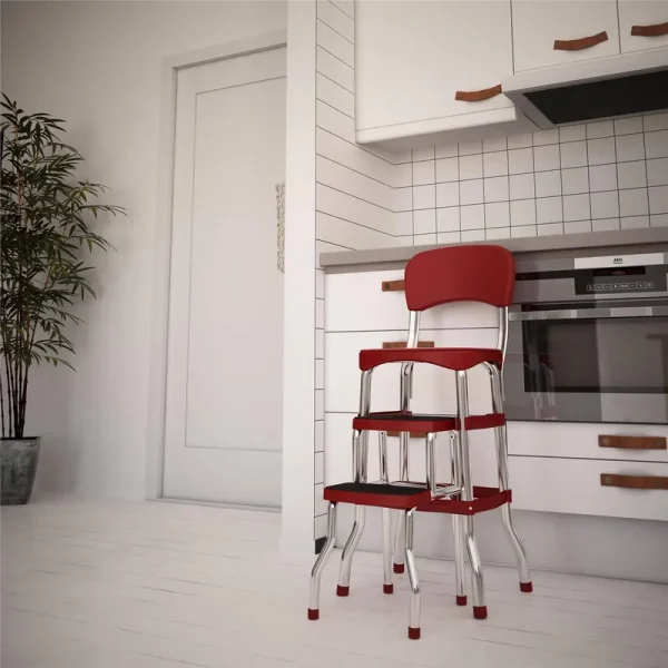 Cosco Red Retro Counter Chair / Step Stool