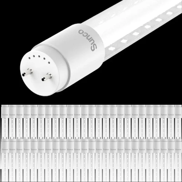 Sunco Lighting (Official Site): T8 LED Tube, Clear, Bypass, 18W, 50 Pack / 5000K