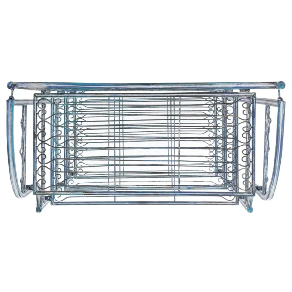 Safavieh Amaris Victorian Wrought Iron 4 - Tier Outdoor Bakers Rack. - 25 In. W x 15 In. D x 63 In. H Antique Blue