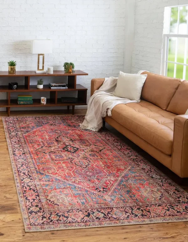 Unique Loom Timeless 6x9 Red Abstract, Geometric Area Rug