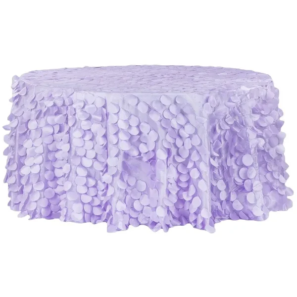 Lavender Petal Circle Taffeta Round Tablecloth Size: 120 in | Wedding | Event | Wholesale by CV Linens