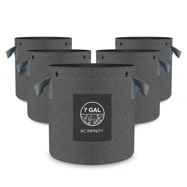 AC Infinity Heavy Duty Fabric Pots 7 Gallon (5-Pack)