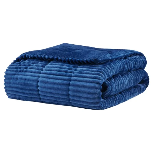 Premier Comfort Navy Parker Corduroy Plush Down Alternative Throw