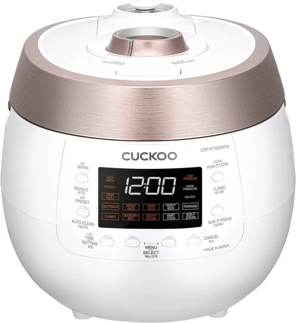 Cuckoo CRP-RT0609FW 6 Cup Twin Pressure Plate Rice Cooker &a; Warmer W
