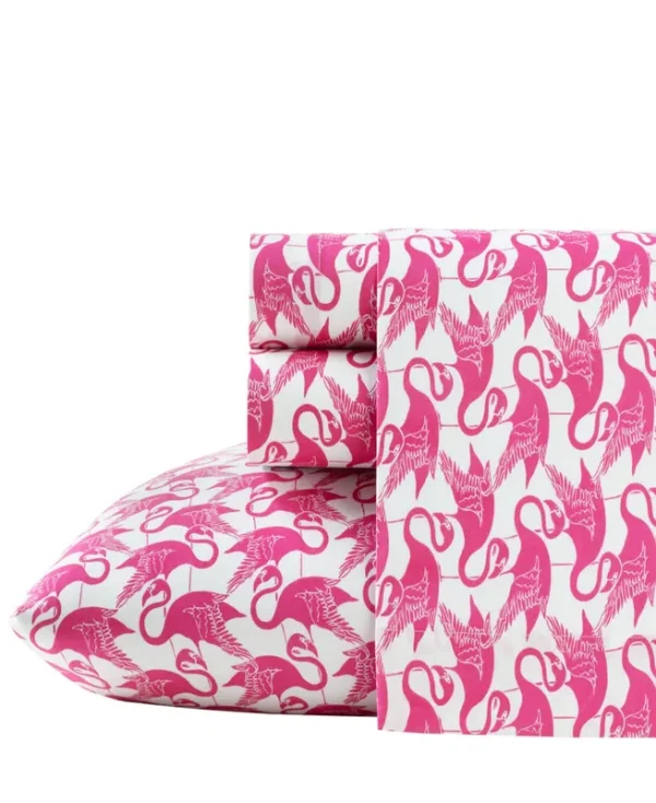Poppy & Fritz Flamingo Sheet Set, Pink, Twin, Cotton