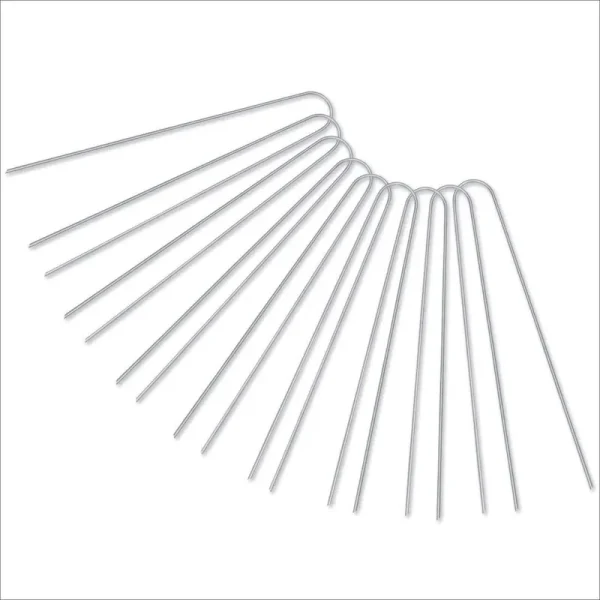 GROWNEER 50 Packs 12 Inches Heavy Duty 11 Gauge Galvanized Steel Garden Stakes U-Shaped Staples Securing Pegs for Securing Weed Fabric Landscape