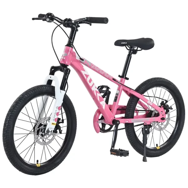 Zukka 20 in Kids Mountain Bike Steel Frame Hardtail Bicycle for Child Aged 7 - 10 Years Pink