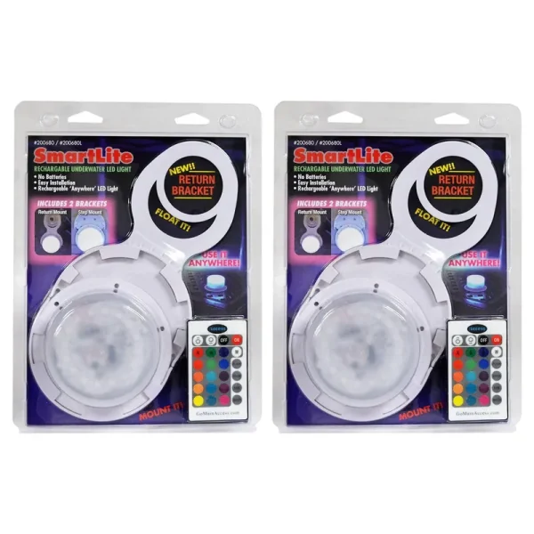 Main Access Swimming Pool LED Floating Ladder Step & Return Line Light (2 Pack)