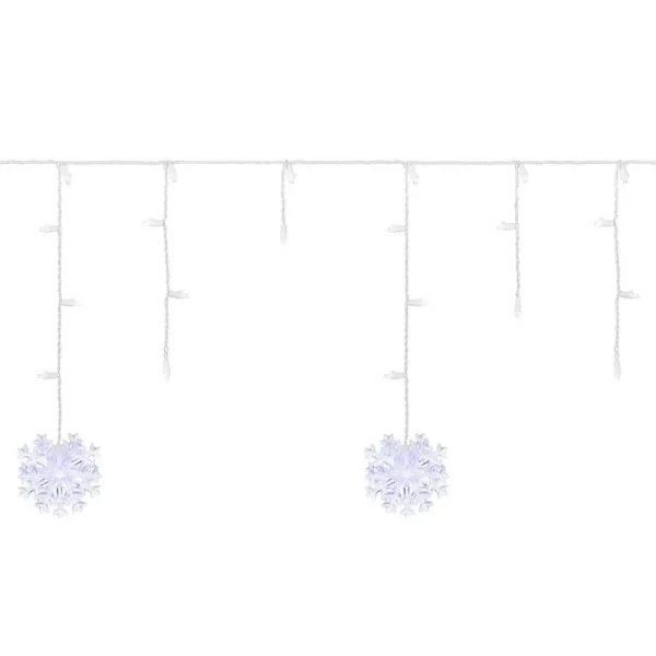 Home Accents Holiday 70-Light LED White Dome with Snowflakes Icicle Light Set