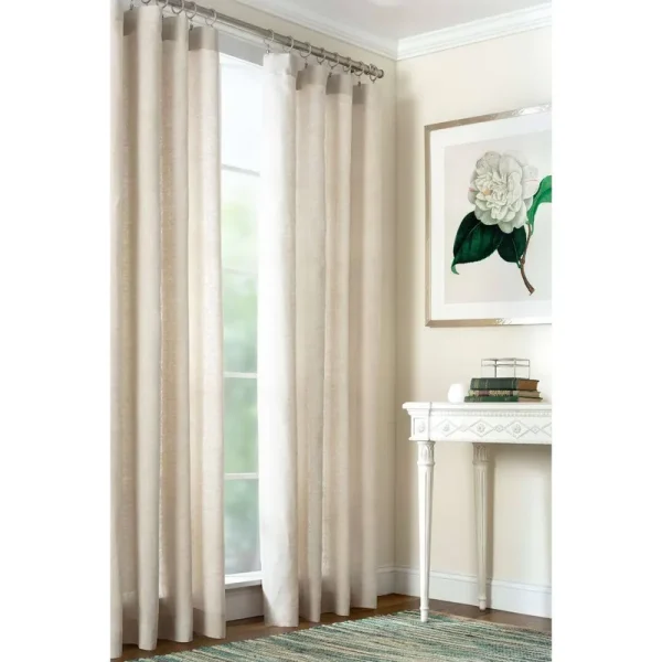 Pine Cone Hill Lush Linen Natural Curtain Panel 55"x63"