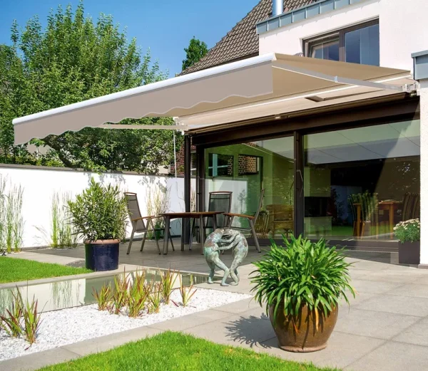 AECOJOY 10'��8' Manual Retractable Awning Sun Shade Patio Awning Cover