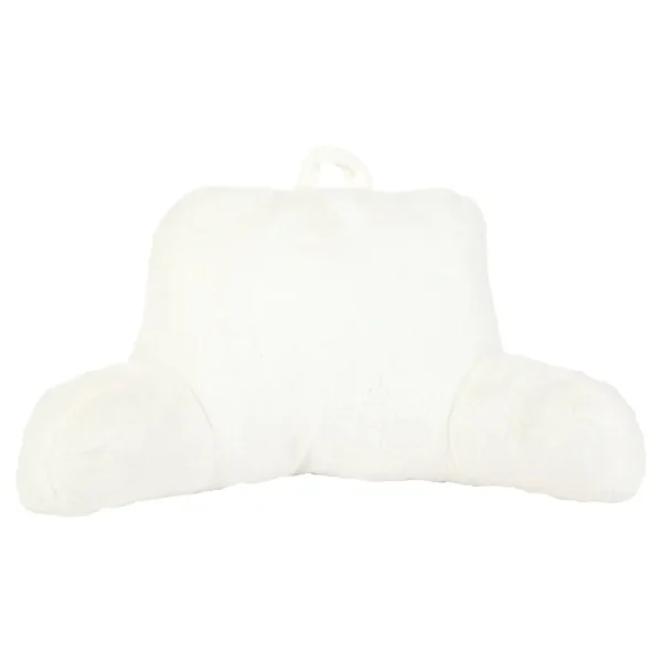 Mainstays Faux Fur Plush Backrest Pillow, Ivory, Beige
