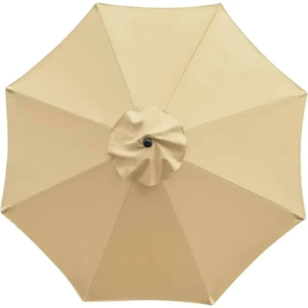 Cubilan 9 ft. Patio Umbrella Replacement Canopy Market Umbrella Top Outdoor Umbrella Canopy with 8 Ribs in Tan