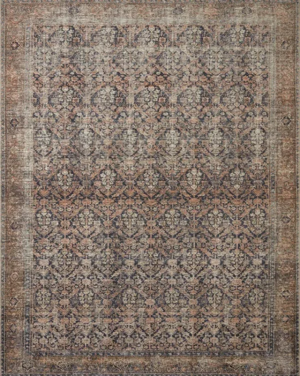Amber Lewis x Loloi Billie Rug - Ink/Salmon, 7'6" x 9'6"